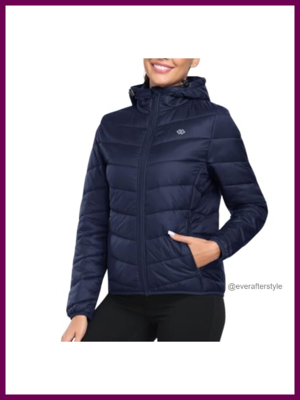 MoFiz Women's Puffer Jacket Hooded Waterproof Quilted Insulated Warm Coat